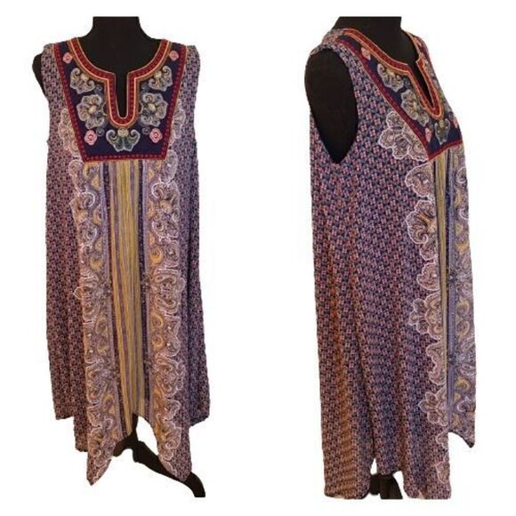 Luxology Midi Bohemian Embroidered Dress Size10 - Picture 1 of 12